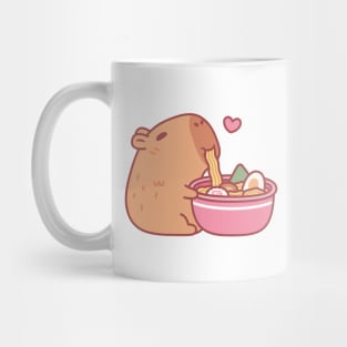Cute Capybara Eating Ramen Mug